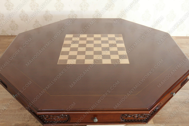 58" Mahogany Reversible Recreational Poker Game Table