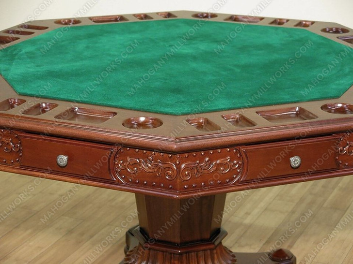 58" Mahogany Reversible Recreational Poker Game Table