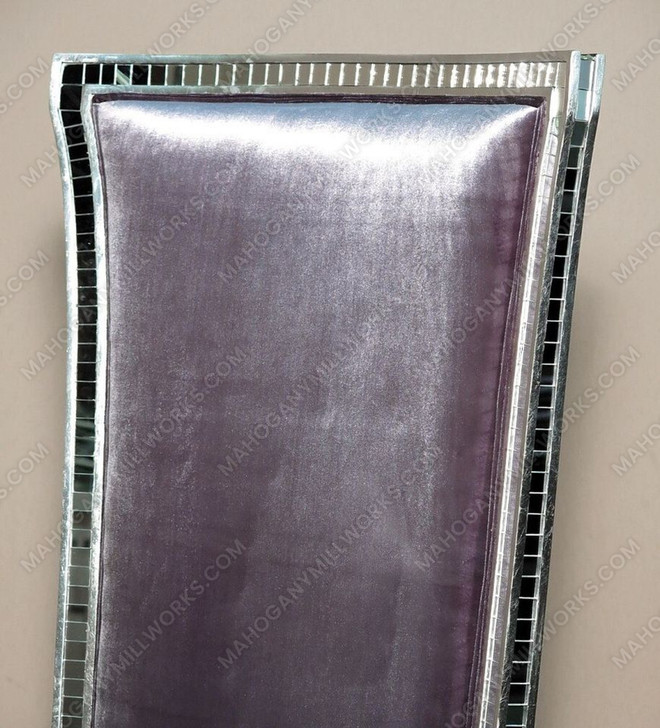 Silver Mirrored High Back Upholstered Arm Chair