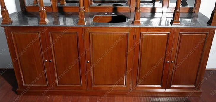9ft Mahogany Pub Bar w/ Marble Top