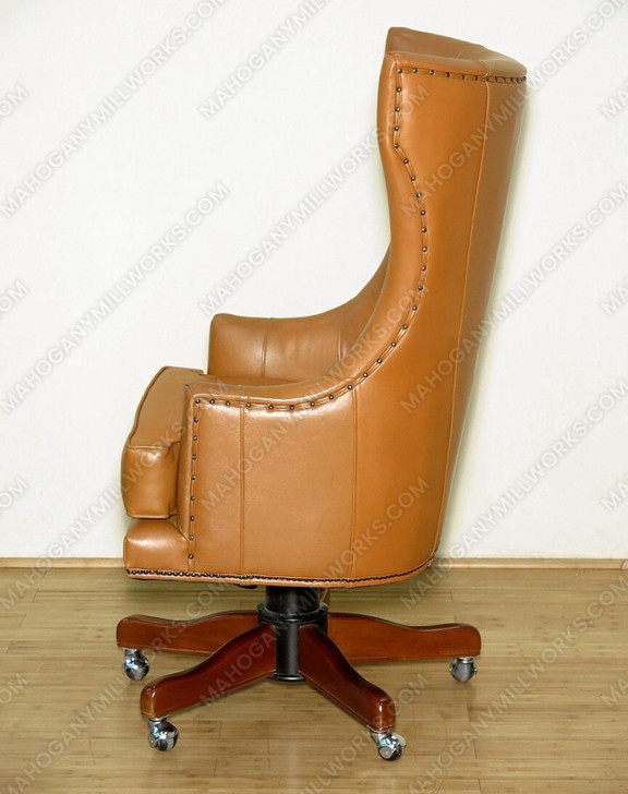 Genuine Leather Upholstered Executive Office Swivel Chair