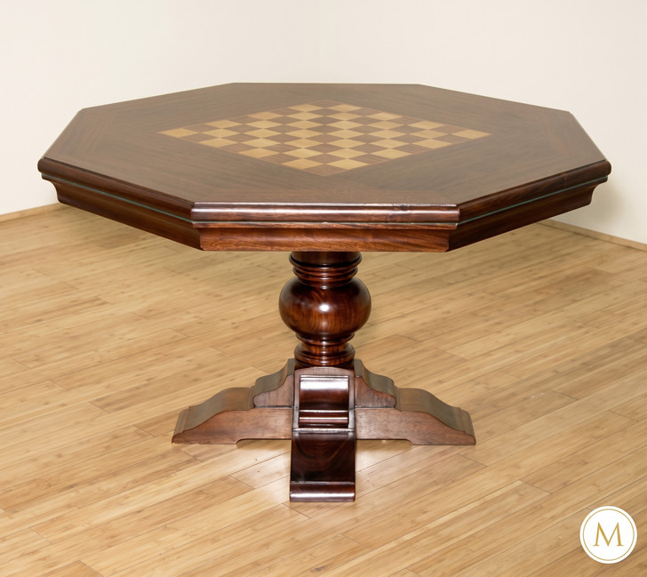50" Mahogany Octagonal Recreational Game Table