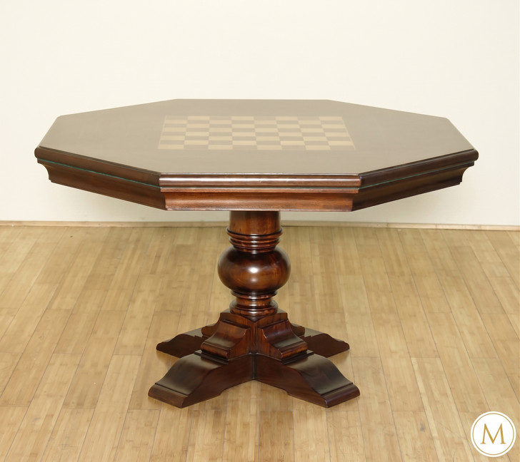 50" Mahogany Octagonal Recreational Game Table