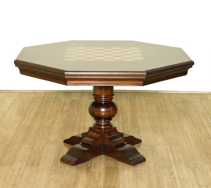 50" Mahogany Octagonal Recreational Game Table