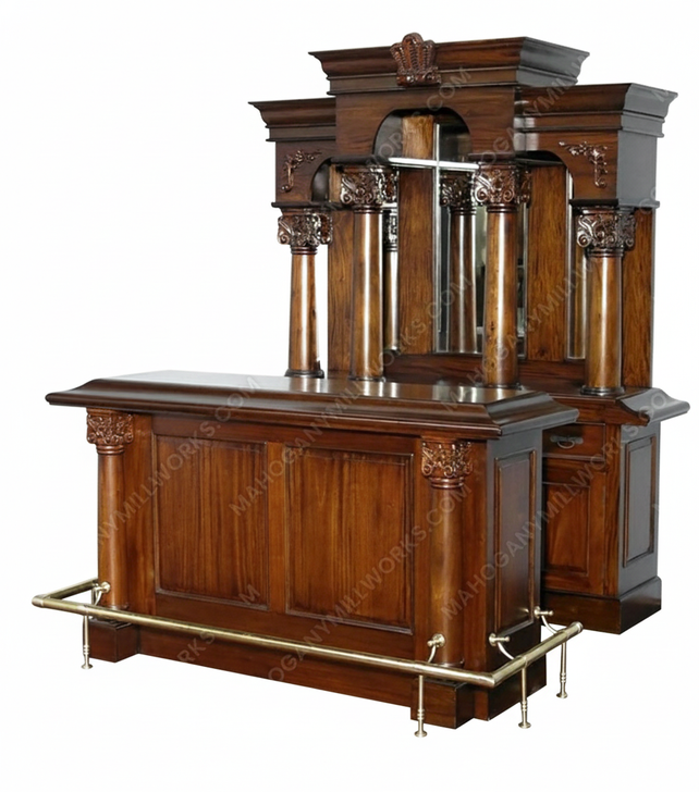 6ft Mahogany English Home Pub Bar