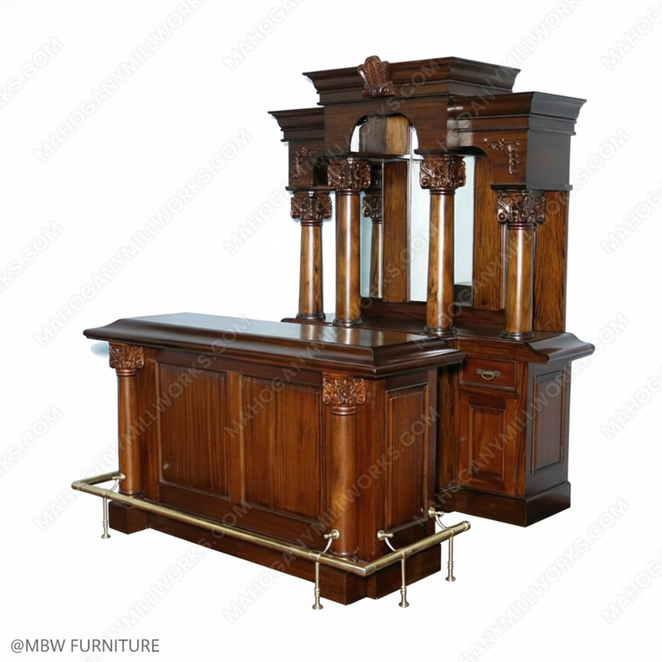 6ft Traditional Mahogany English Home Pub Bar