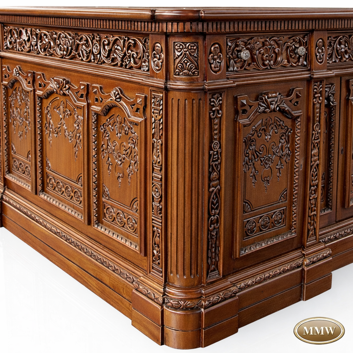 6ft Oval Office Resolute Desk w/ Leather Top