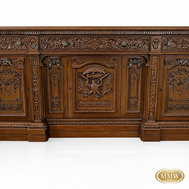 6ft Oval Office Resolute Desk w/ Leather Top