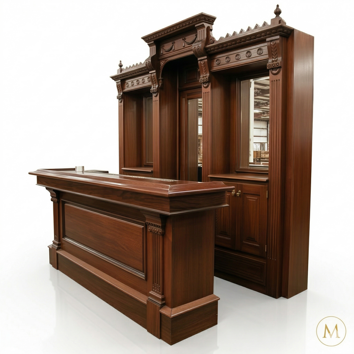 8ft Gothic Revival Corinthian Pub Bar