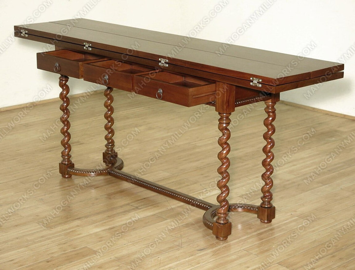 6ft Extendable Barley Twist Table w/ Folding Top
