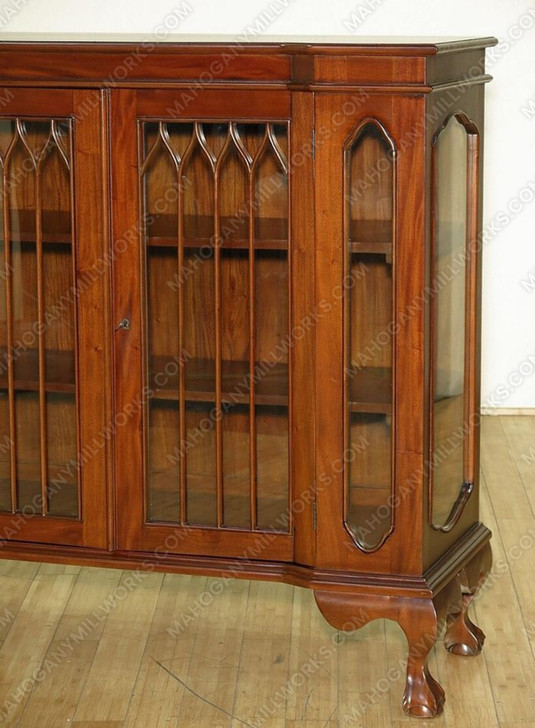 Solid Mahogany Chippendale Curio Display Cabinet