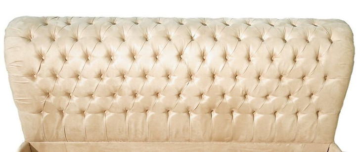 Cream Tufted Upholstered Bed