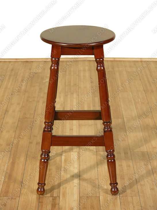 Mahogany Round Seat Bar Stools 30H (Pair of 2 )