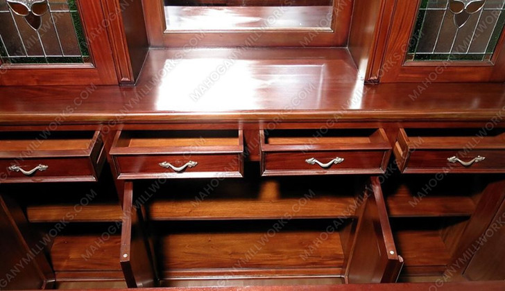 9.5ft Dark Mahogany L-Shape Pub Bar