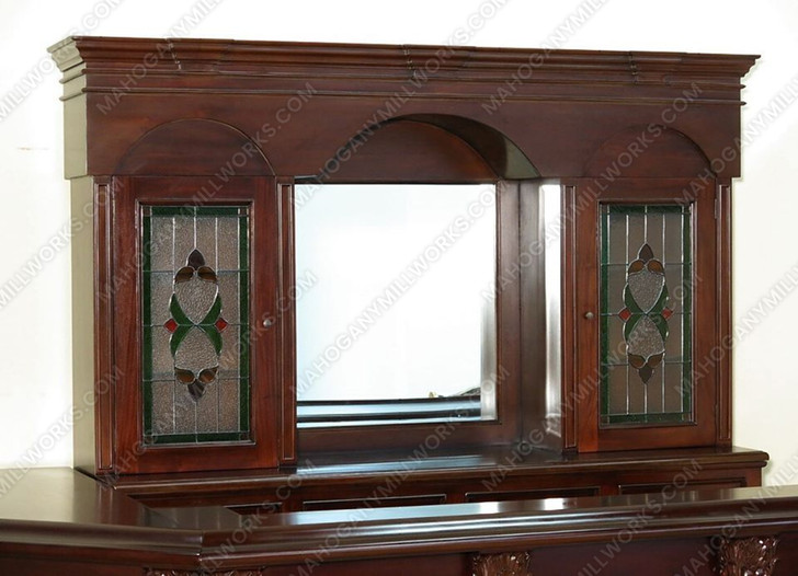 9.5ft Dark Mahogany L-Shape Pub Bar