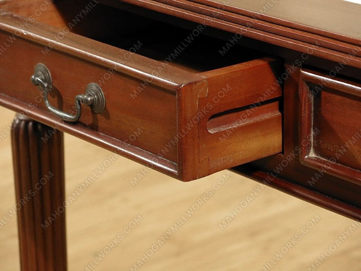 4Ft Distressed Mahogany Sheraton Cream Leather Top Office Writing Desk