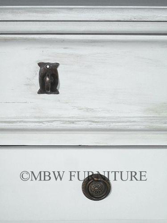 Antiqued White Solid Hardwood Sideboard Buffet Server