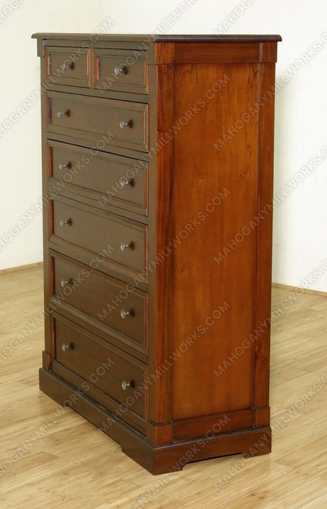 Solid Mahogany 7 Drawer Tall Boy Chest Dresser