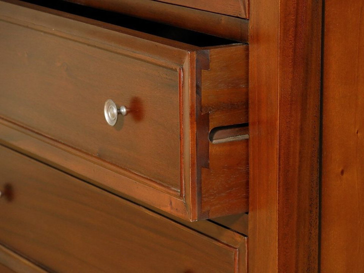 Solid Mahogany 7 Drawer Tall Boy Chest Dresser