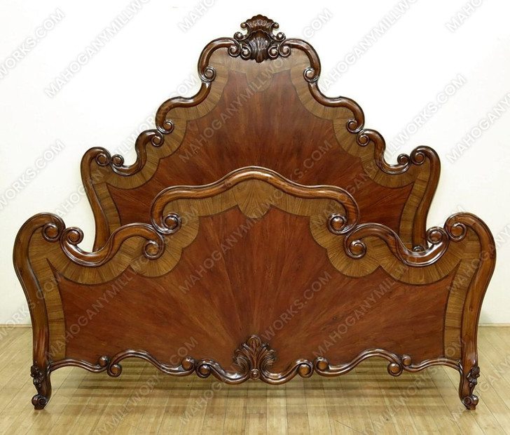 Exquisite rococo mahogany bed