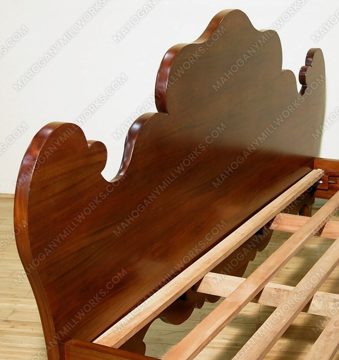 Exquisite rococo mahogany bed with Inlay