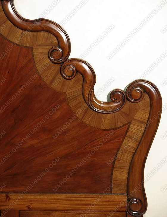 Exquisite rococo mahogany bed with Inlay