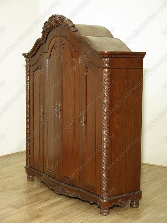 Large Solid Mahogany 4 Door Cabinet