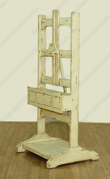 Antiqued Cream Distressed LCD TV Media Entertainment Easel Stand w/ Drawers