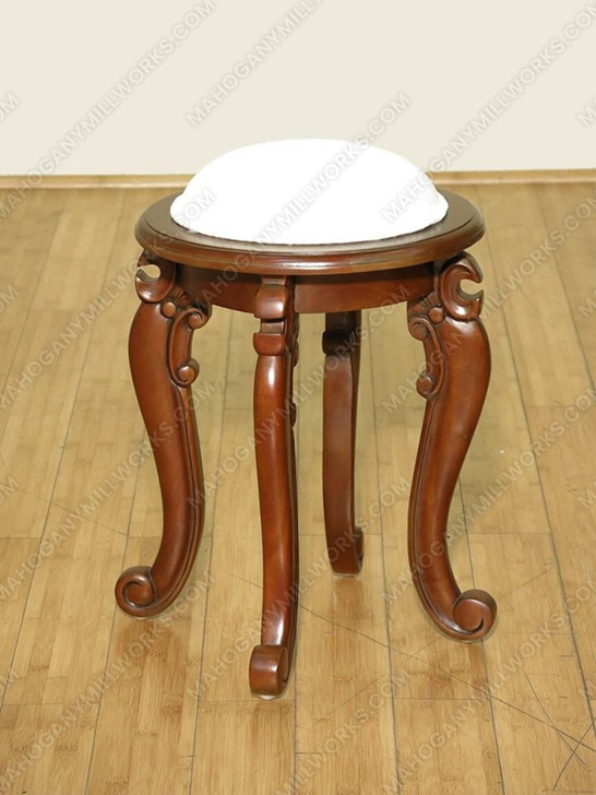Walnut French Rococo Make-up Vanity w/ Stool