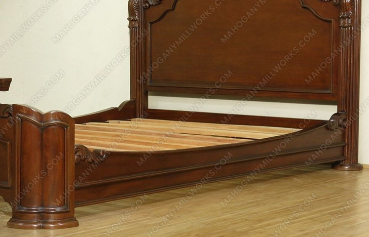Solid Mahogany Carved Full Panel Bed