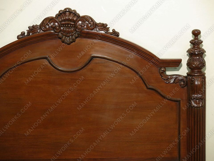 Solid Mahogany Shaped Panel Bed