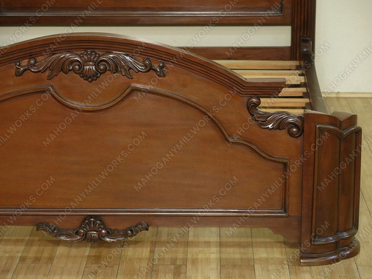 Solid Mahogany Shaped Panel Bed
