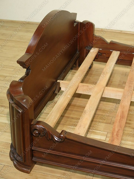 Solid Mahogany Shaped Panel Bed