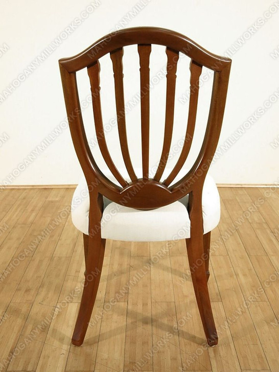 Mahogany Hepplewhite Shield Back Cream Side Chairs Pair (2)
