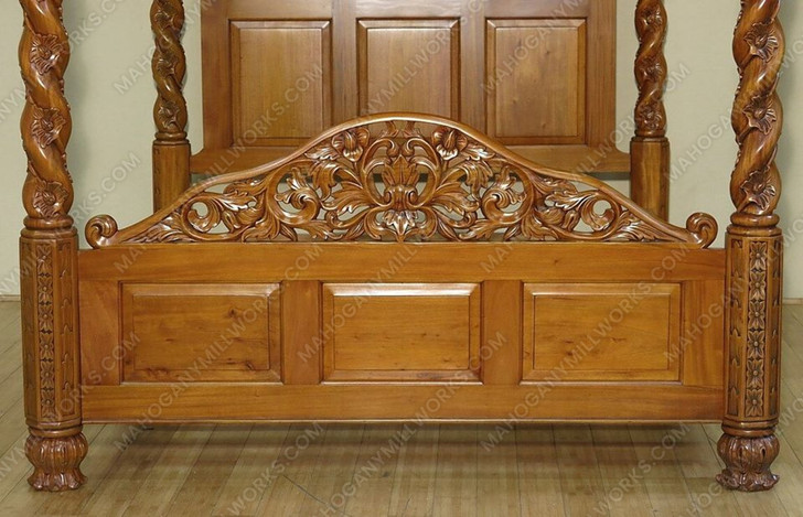 Golden Four-Post Barley Twist Canopy Bed