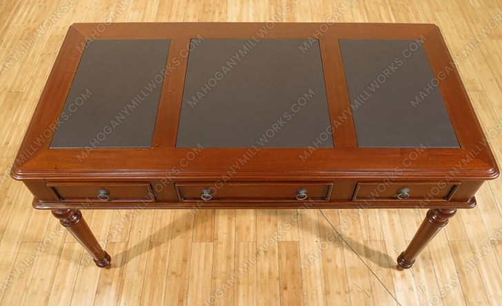 Sheraton Writing Table Desk w/ Faux Leather Top
