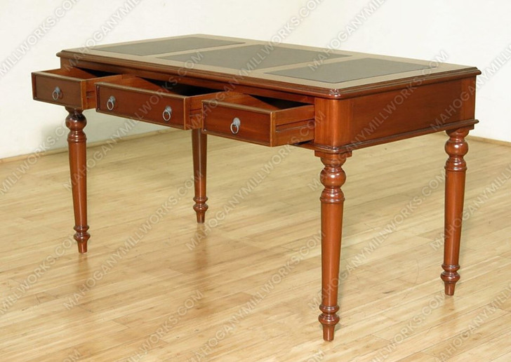 Sheraton Writing Table Desk w/ Faux Leather Top