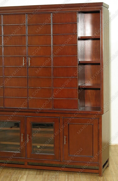 6.5ft Mahogany TV Media Entertainment Cabinet w/ Folding Doors