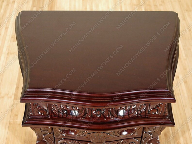 3pc Dark Mahogany Rococo Bedroom Set