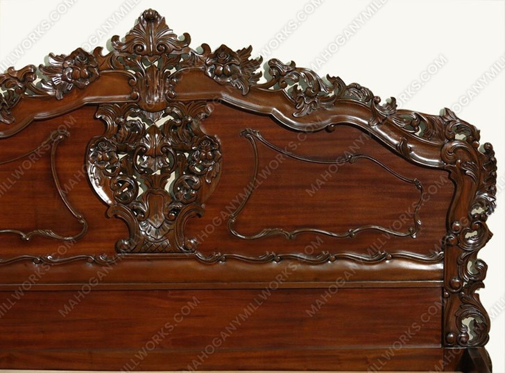 3pc Mahogany Carved Rococo Bedroom Set