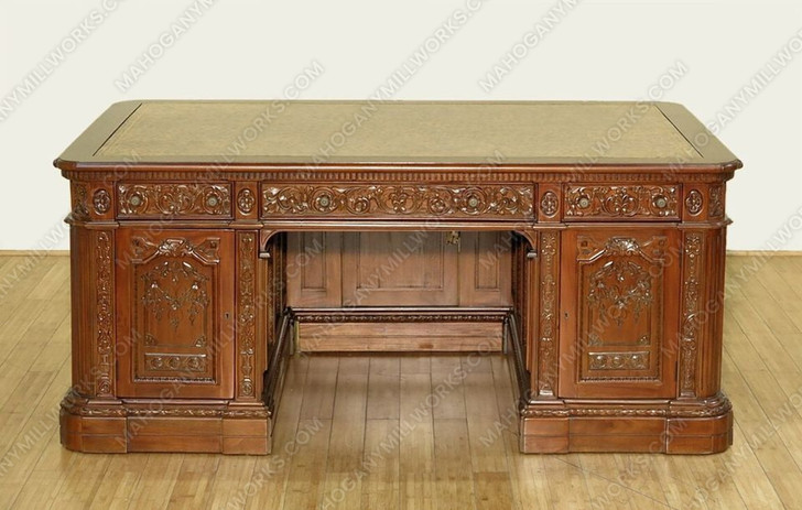 6ft Light Walnut Presidential Oval Office Resolute Desk Replica
