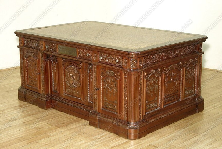 6ft Light Walnut Presidential Oval Office Resolute Desk Replica