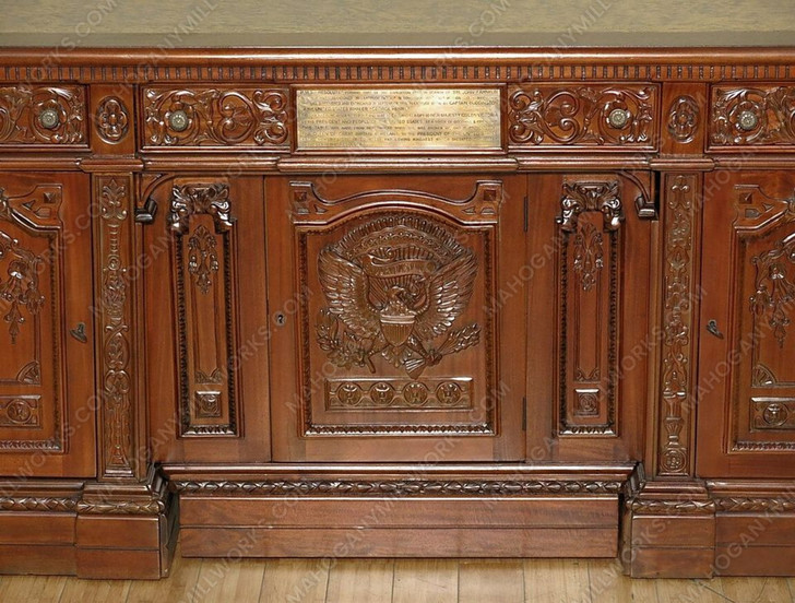 6ft Light Walnut Presidential Oval Office Resolute Desk Replica