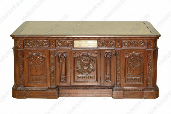 6ft Light Walnut Presidential Oval Office Resolute Desk Replica