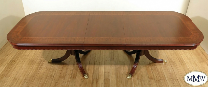 10ft Classic Mahogany Double Pedestal Dining Table