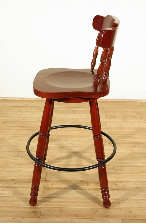 Vintage  Pair of 2 Cherry Spindle Back Swivel Bar Stools 29H