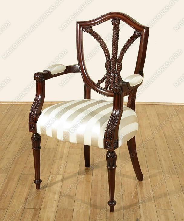 Mahogany Hepplewhite Shield Back Dining Chairs (Set 8)