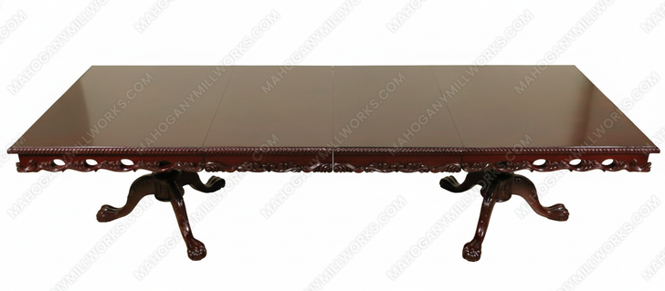 10ft Mahogany Double Pedestal Dining or Conference Table w/ Leaf Extensions