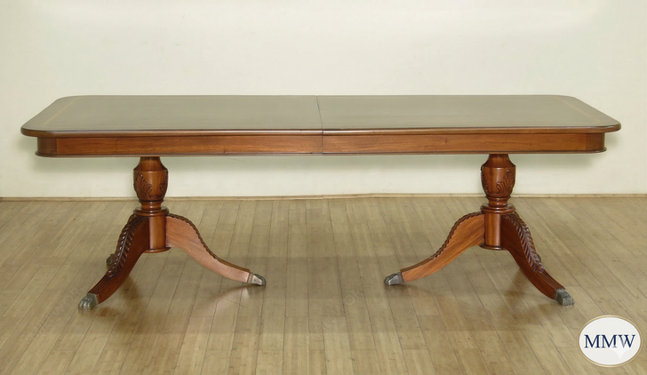 10ft Mahogany Inlaid Dining Table w/ Extension