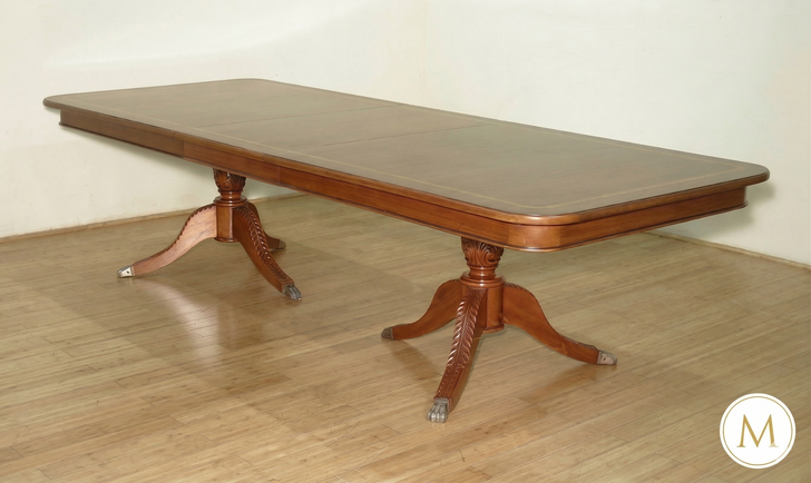 10ft Mahogany Sheraton Dining Table w/ Extension
